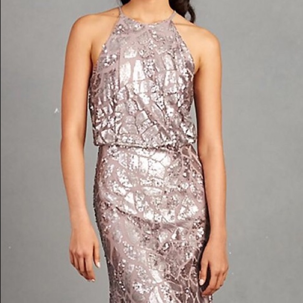 Lavender Sequin Halter Gown